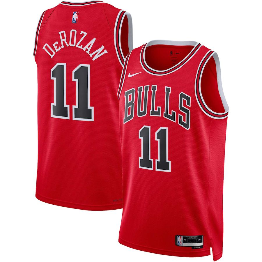 Men Chicago Bulls 11 DeMar DeRozan Nike Red 2022-23 Swingman NBA Jersey